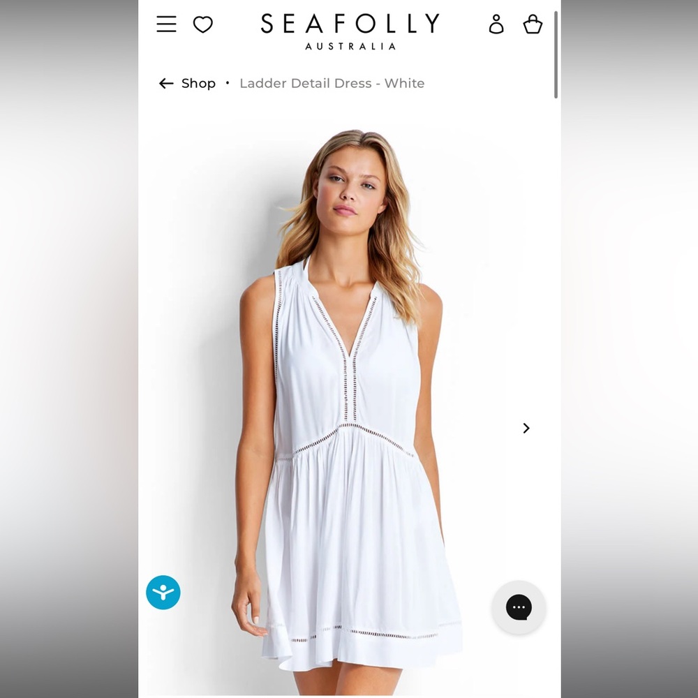Seafolly White V-Neck Swim Cover-Up